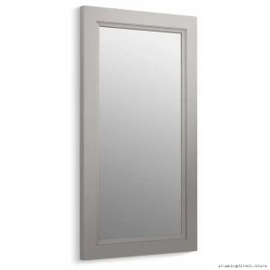 Kohler 99665-1WT Grey Damask Framed Mirror - Elegant Home Decor
