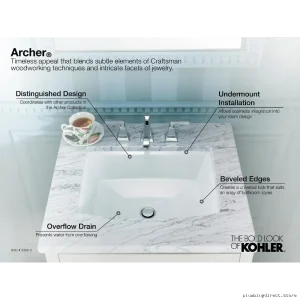 Kohler Archer Undermount Sink – Biscuit Finish