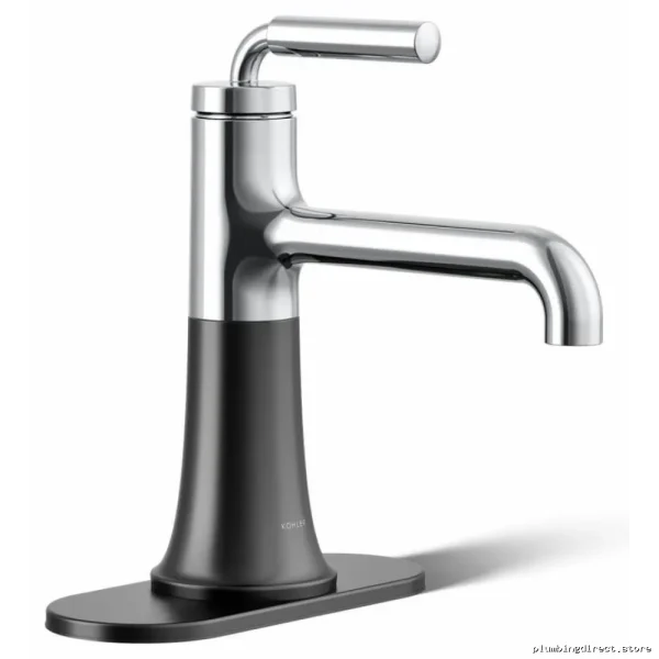 Kohler Single Hole Bathroom Faucet in Polished Chrome & Matte Black - Image 3
