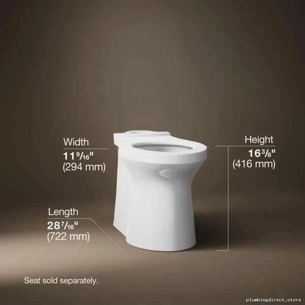 Kohler Betello Tall Elongated Skirted Toilet Bowl (Seatless) - White 20148-0 - Image 4