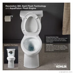 Kohler Betello 20198-0 White Tall Elongated Toilet 1.28 GPF