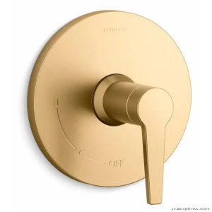 Kohler Vibrant Brushed Brass Pitch Rite-Temp Valve Trim TS74042-4-2MB