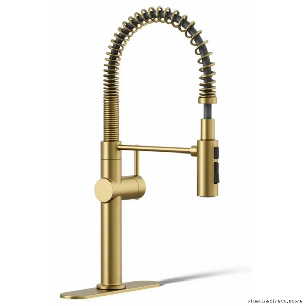 Kohler Brushed Brass Pull-Down Kitchen Faucet with Spring Spray 22973-2MB