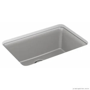 Kohler Cairn 28000-CM4 27-1/2 Single Bowl Neoroc Undermount Sink – Matte Grey with Included Rack