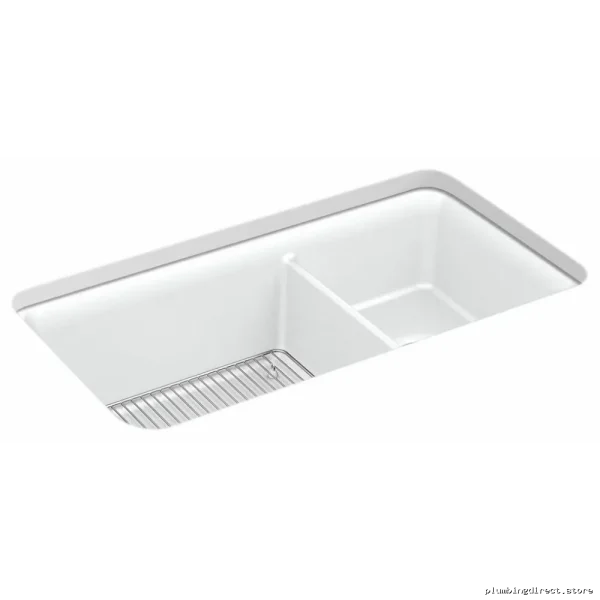 Kohler Cairn Undermount Kitchen Sink w/ Rack Matte White - Image 3