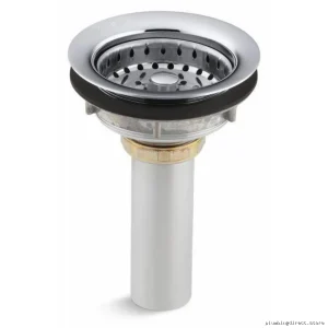 Kohler Chrome Sink Drain Strainer with Tailpiece for 3.5-4 Outlet