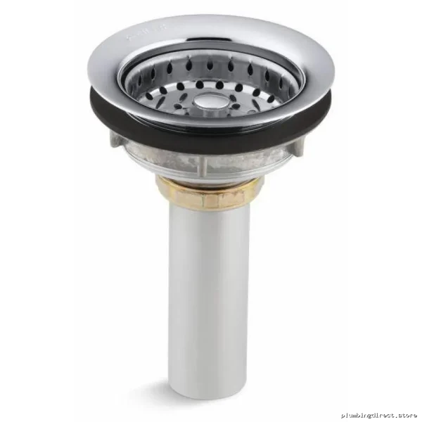 Kohler Chrome Sink Drain Strainer with Tailpiece for 3.5-4 Outlet