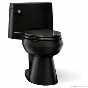 Kohler Cimarron Black Tall Elongated Toilet 1.28 GPF Quiet Close Seat