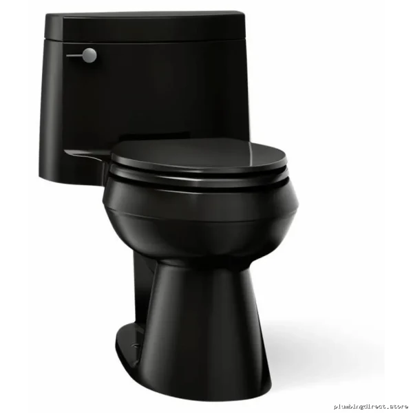 Kohler Cimarron Black Tall Elongated Toilet 1.28 GPF Quiet Close Seat