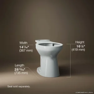 Kohler Cimarron Ice Grey Elongated Tall Toilet Bowl 31588-95