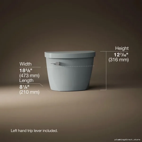 Kohler Cimarron Toilet Tank - Ice Grey High-Efficiency Bowl, Model #31614-95