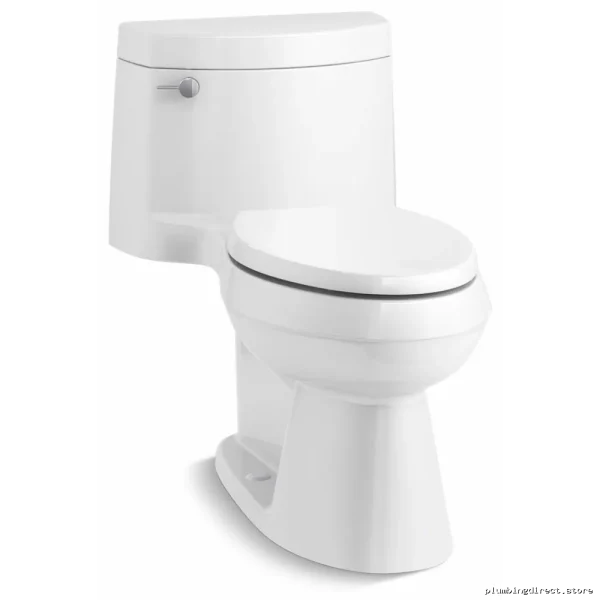 Kohler Cimarron 3619-0 White Elongated Toilet 1.28 GPF Quiet-Close Seat