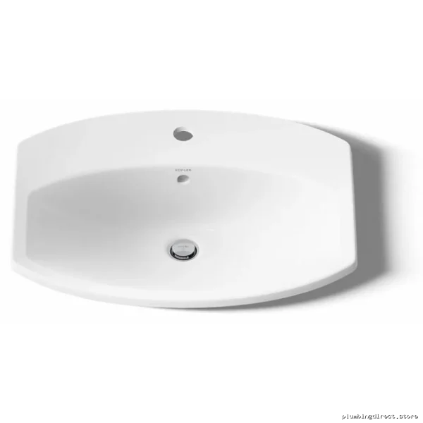 Kohler Cimarron 2351-1-0 Modern White Drop-In Sink with Single Faucet Hole - Image 3