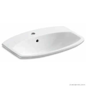 Kohler Cimarron 2351-1-0 Modern White Drop-In Sink with Single Faucet Hole