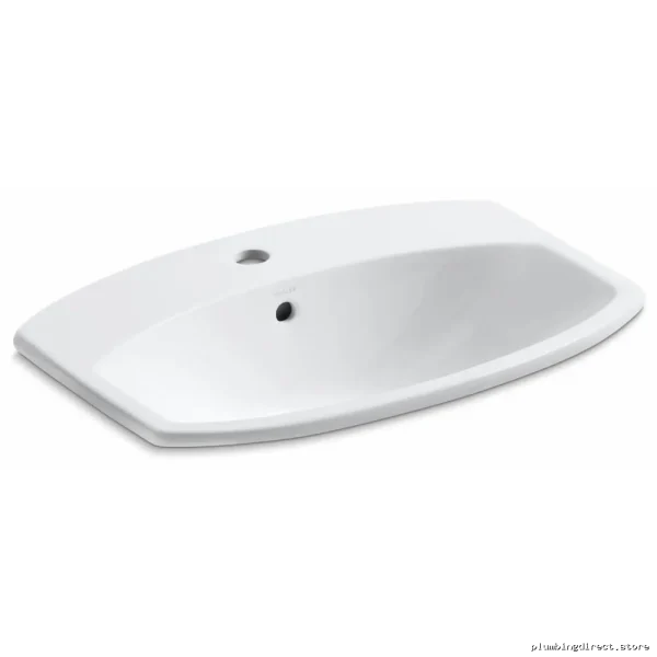 Kohler Cimarron 2351-1-0 Modern White Drop-In Sink with Single Faucet Hole