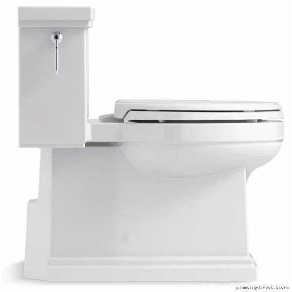 Kohler Compact Elongated Toilet with Quiet Close Seat 1.28 GPF White - Image 4