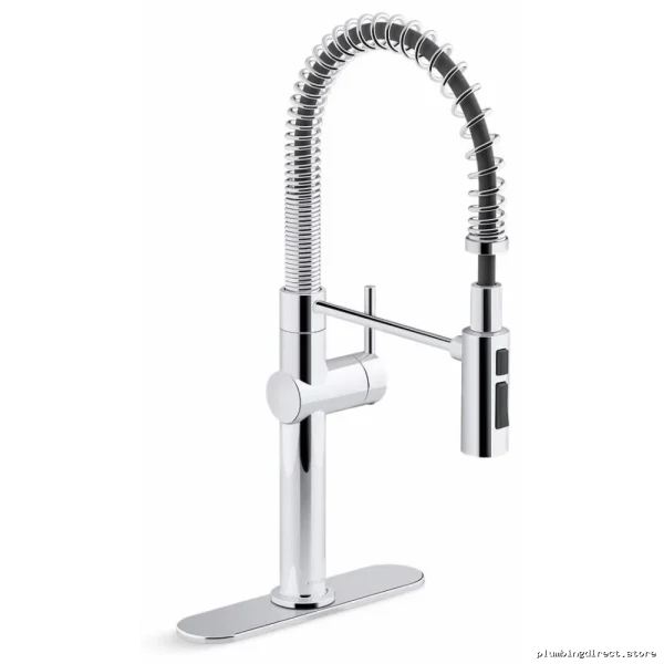 Kohler Crue Professional-Grade Kitchen Faucet with Spring Pulldown Sprayer - Matte Black 22973-BL - Image 2