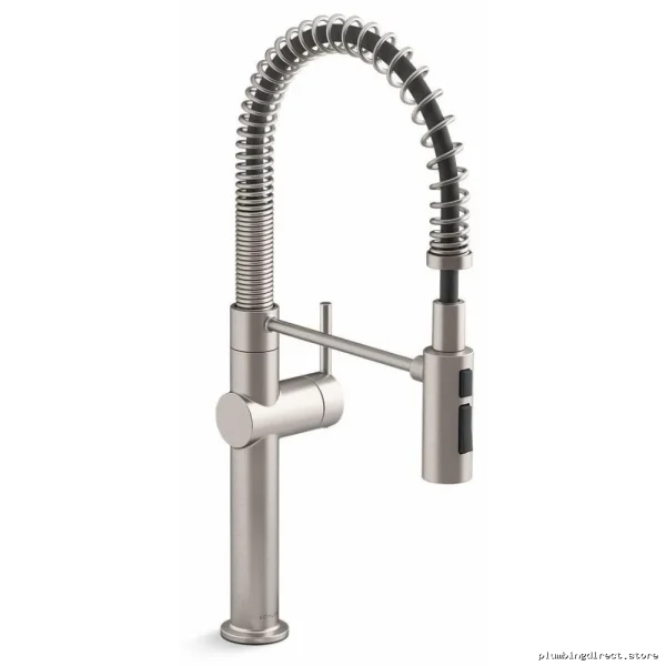 Kohler 22973-VS Crue Professional-Grade Kitchen Faucet with Spring-Loaded Pull-Down Spray - Vibrant Stainless Steel - Image 2