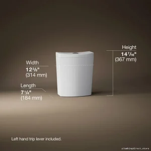 Kohler Curv Dual-Flush White Toilet Tank - Modern Water-Saving Design