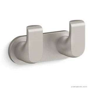 Kohler Double Robe Hook in Vibrant Brushed Nickel for Bathroom