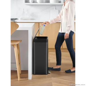 Kohler Dual Bin Step Operated Trash Can with Black Stainless Steel Finish