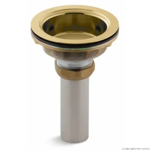 Kohler 8804-PB Dual-Strainer Sink Drain Kit with Tailpiece - Vibrant Polished Brass Finish