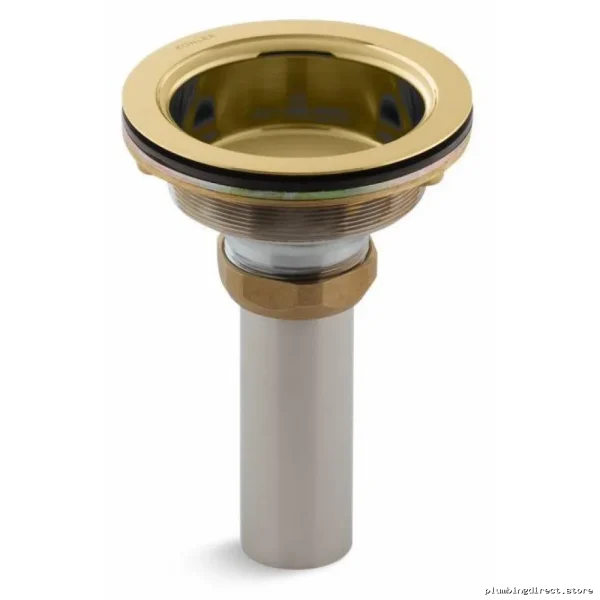 Kohler 8804-PB Dual-Strainer Sink Drain Kit with Tailpiece - Vibrant Polished Brass Finish