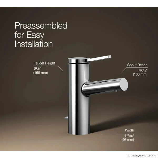 Kohler Elate Modern Single-Hole Bathroom Faucet - Polished Chrome - Image 2