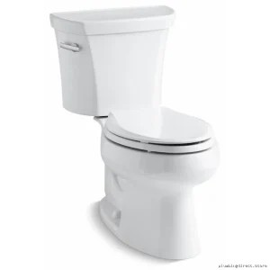Kohler 3998-0 White Elongated 1.28 GPF Two-Piece Toilet - No Seat Included