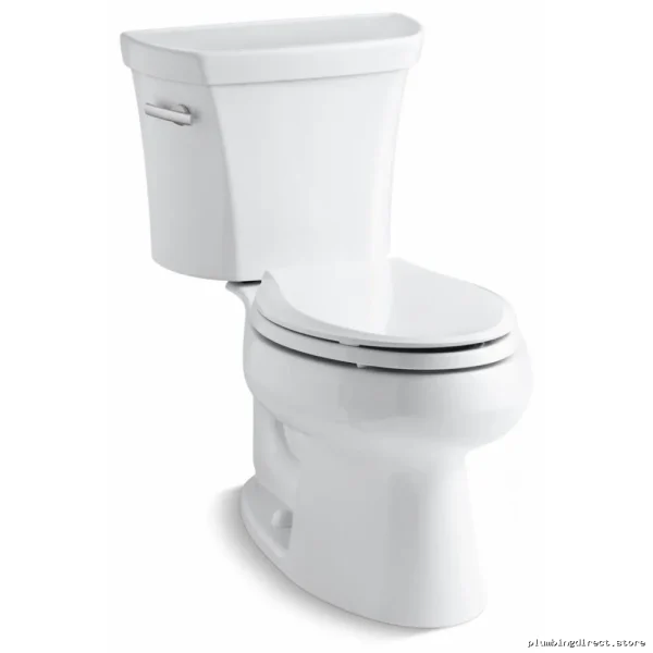 Kohler 3998-0 White Elongated 1.28 GPF Two-Piece Toilet - No Seat Included