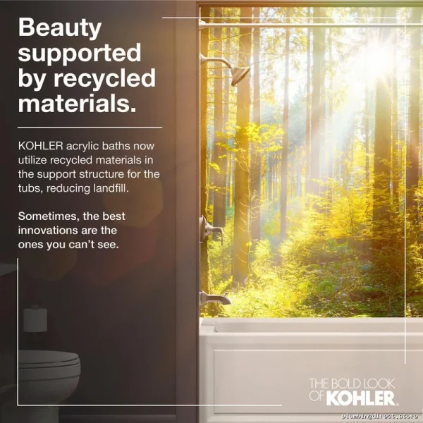 Kohler Entity Modern Design – Size LxW Alcove Tub with Left Hand Drain