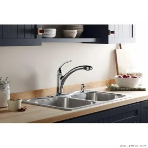 KohlersFortePullOutSprayKitchenFaucetVibrantStainlessSteelModelVS