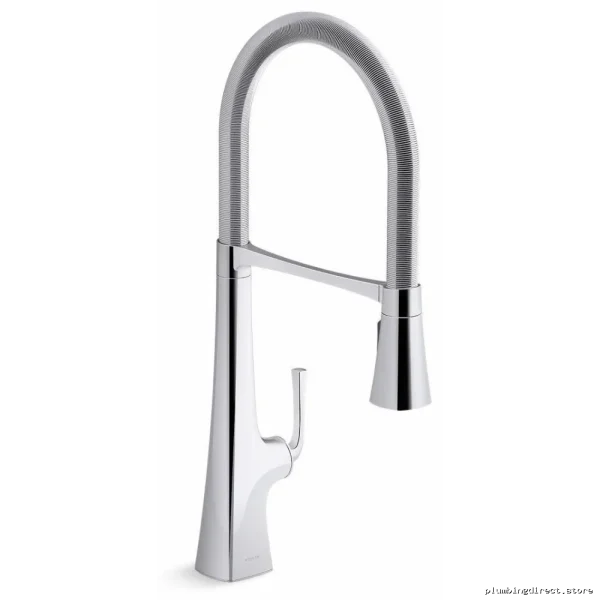 Kohler 22060-CP Graze Semi-Pro Kitchen Faucet - Polished Chrome Spring Pulldown Design - Image 2