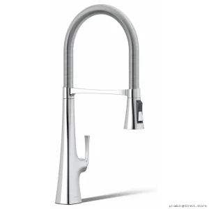 Kohler 22060-CP Graze Semi-Pro Kitchen Faucet - Polished Chrome Spring Pulldown Design