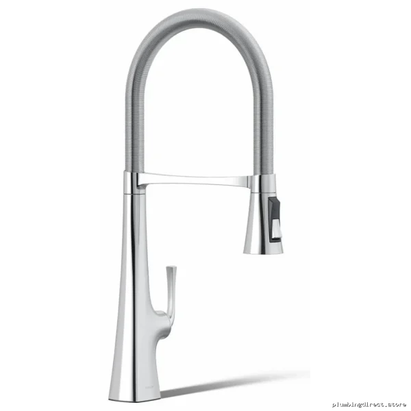 Kohler 22060-CP Graze Semi-Pro Kitchen Faucet - Polished Chrome Spring Pulldown Design