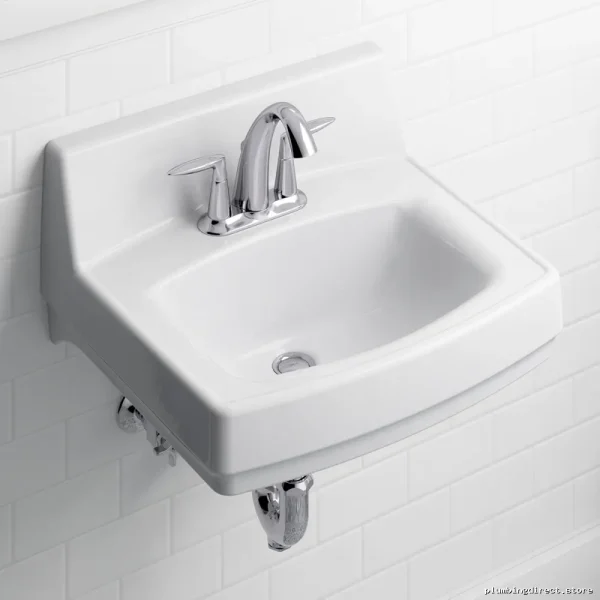 Kohler Greenwich 2032-0 Modern Wall Mount Centerset Bathroom Sink in White