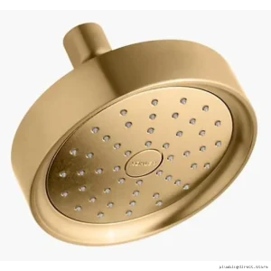 Kohler High-Efficiency Shower Head 1.75 GPM Vibrant Brushed Moderne Brass Single-Function
