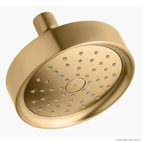 Kohler High-Efficiency Shower Head 1.75 GPM Vibrant Brushed Moderne Brass Single-Function
