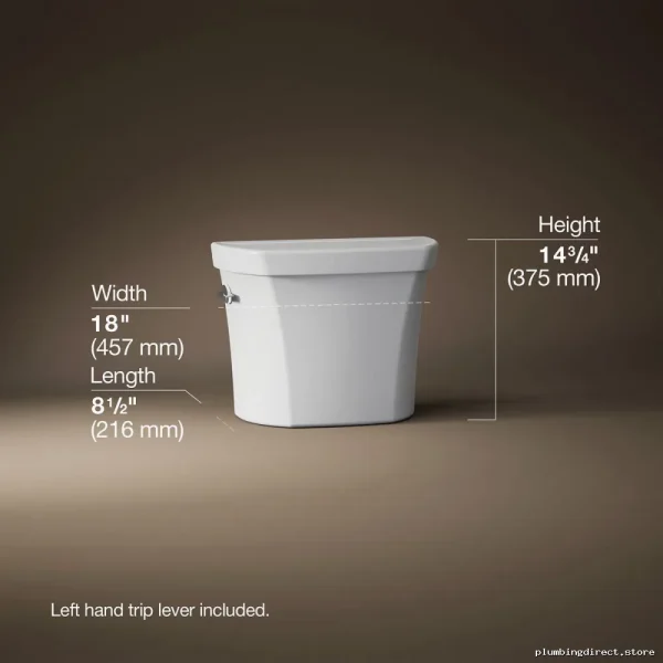 Kohler Highline Low-Flow Dual-Flush Toilet Tank - White 4458-0