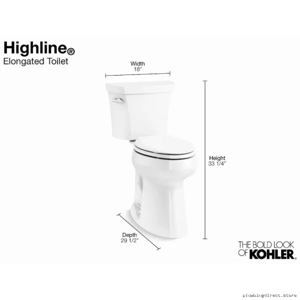 Kohler HLT Model #XXXXX Water-Efficient Elongated Toilet - White - Image 2