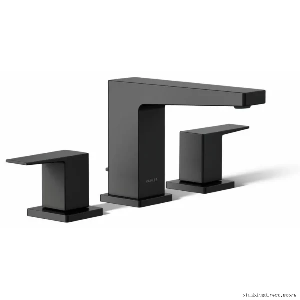 Kohler Honesty Modern Matte Black Widespread Bathroom Faucet 23255-4-BL