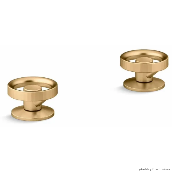 Kohlers Industrial Widespread Faucet Handles Brushed Brass Finish - Image 2