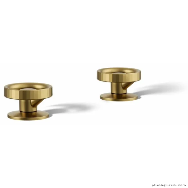 Kohlers Industrial Widespread Faucet Handles Brushed Brass Finish - Image 3