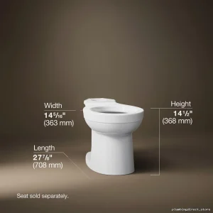 Kohler Kingston Round Front Standard Toilet Bowl - White 25096-0