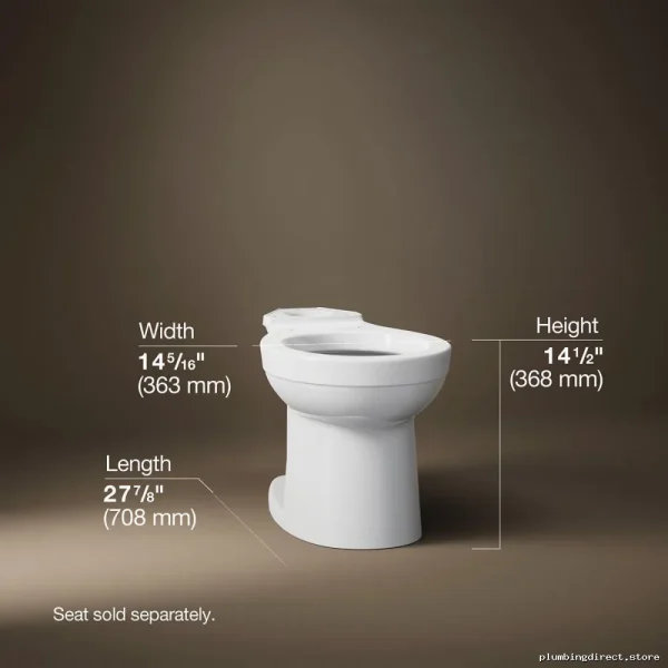 Kohler Kingston Round Front Standard Toilet Bowl - White 25096-0