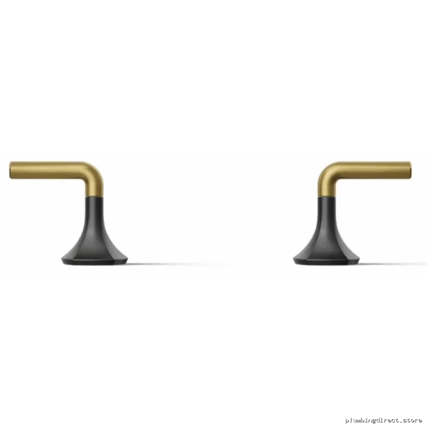 Kohler 27010-4-BMB Matte Black Bathroom Faucet Lever Handles Brushed Brass Finish - Image 2