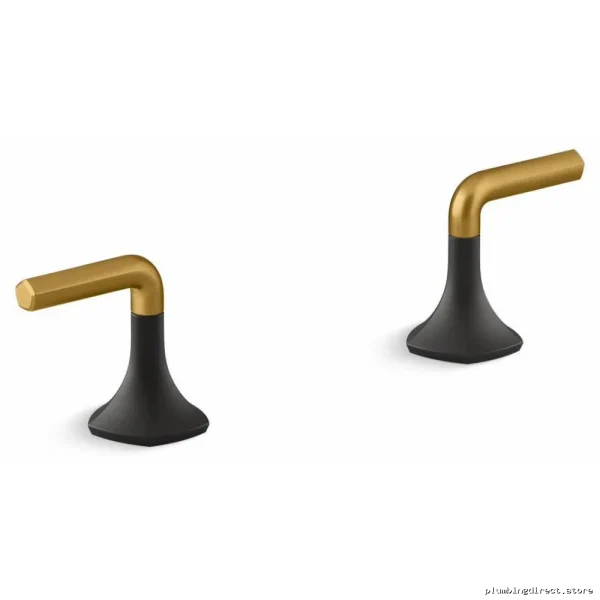 Kohler 27010-4-BMB Matte Black Bathroom Faucet Lever Handles Brushed Brass Finish - Image 4