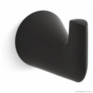 Kohler Modern Robe Hook - Bathroom Hook Matte Black Stainless Steel 24757-BL