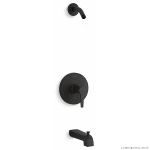 Kohler Matte Black Tub & Shower Trim with Shower Head - TLS97074-4-BL