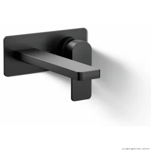 Kohler Matte Black Wall Mount Bathroom Faucet - Parallel Collection Single-Handle Modern Design 22567-4-BL
